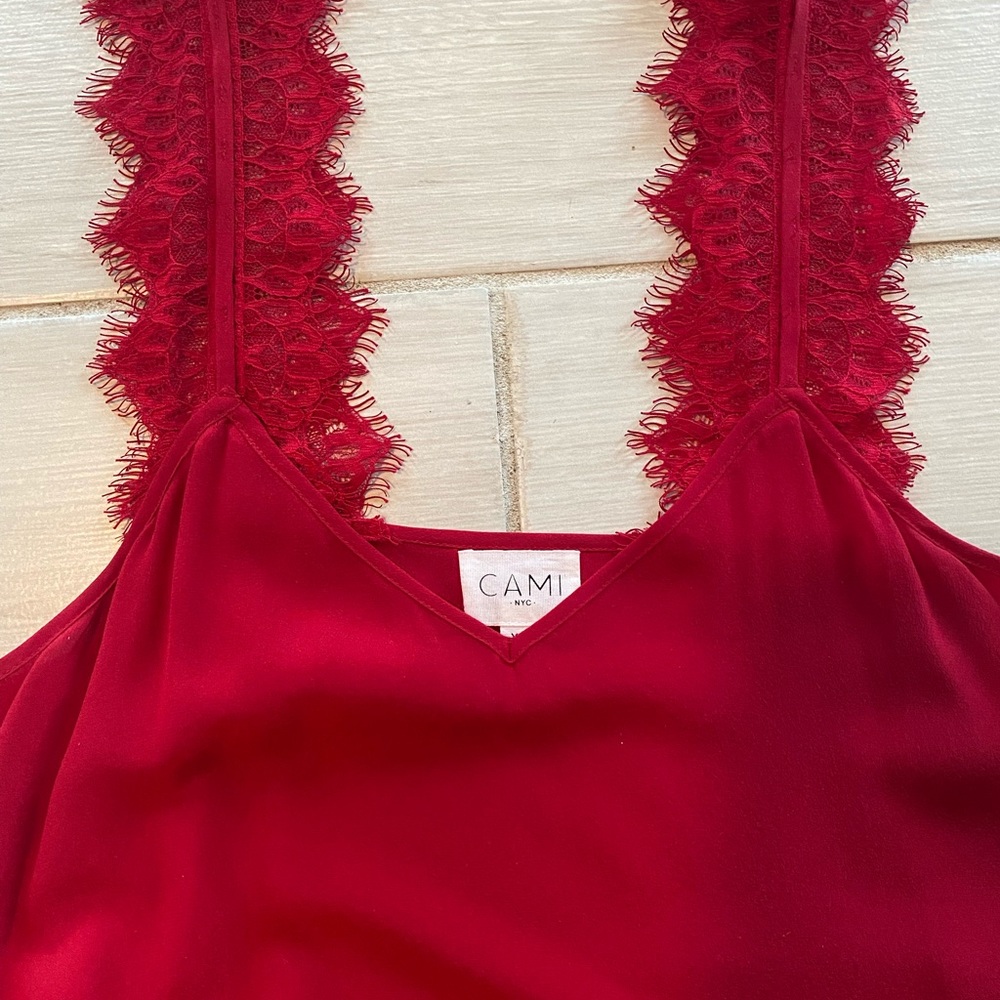 Cami NYC Chelsea red lace top